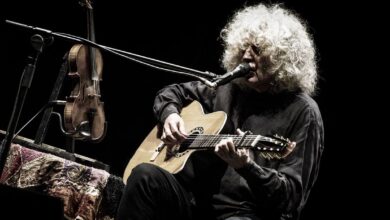 Angelo Branduardi in concerto con la chitarra