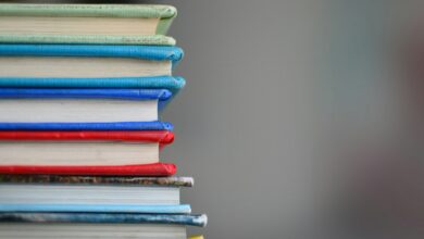 Una pila di libri colorati