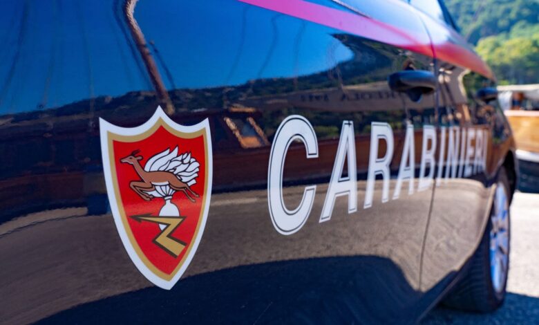Fiancata di un'auto dei Carabinieri con lo stemma dell'Arma