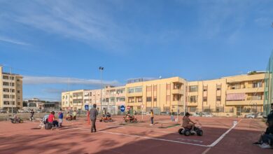 Il percorso di educazione stradale Carreralonga allestito in una scuola di Quartu Sant’Elena