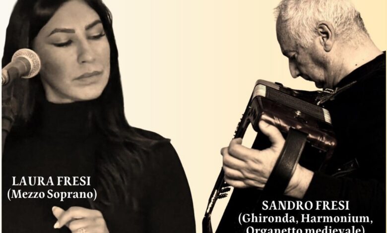 Il mezzosoprano Laura Fresi e il musicista Sandro Fresi, protagonisti del concerto Dialoghi Sonori a Olbia