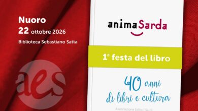 Locandina della prima Festa del Libro a Nuoro per i 40 anni dell'Associazione Editori Sardi
