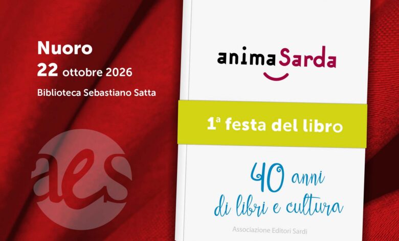 Locandina della prima Festa del Libro a Nuoro per i 40 anni dell'Associazione Editori Sardi