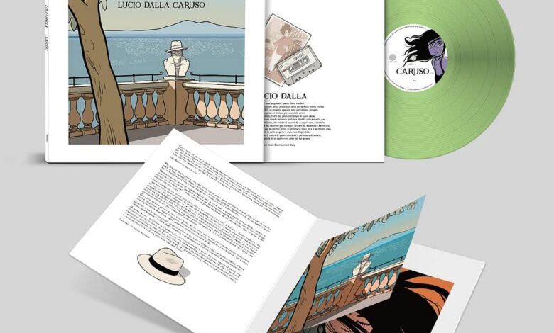 Il vinile da collezione di Caruso di Lucio Dalla con il libretto illustrato da Alessandro Baronciani