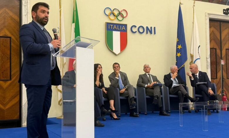 Marco Benucci interviene al Salone d'Onore del CONI a Roma