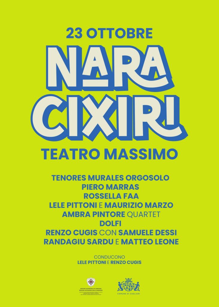 Manifesto del concerto Nara Cixiri, 23 ottobre al Teatro Massimo di Cagliari