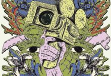 Illustrazione della locandina di NAZRA26: una mano che regge una cinepresa tra fiori e pellicola